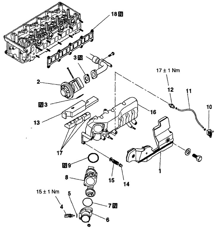 Впускной коллектор — снятие и установка (Дизельные двигатели ...