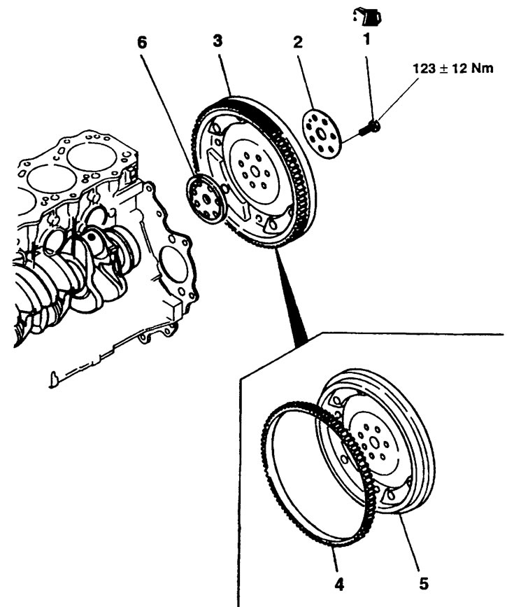 Пластина привода гидротрансформатора — снятие и установка (Дизельные ...