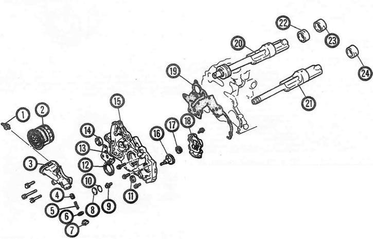 14.6с. Подетальный вид масляного насоса и связанных элементов -двигатели 2,0л (SOHC и DOHC), 2,0 л…