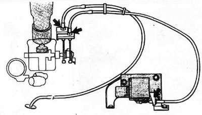 16.23. Детали троса дроссельной заслонки моделей Cordia и Tredia с круиз-контролем. Стрелками…