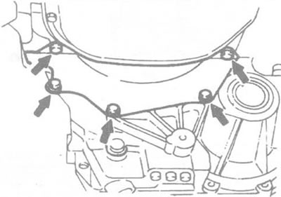 3.11. На большинстве моделей вам придется вывинтить болты и отсоединить кожух картера сцепления для…