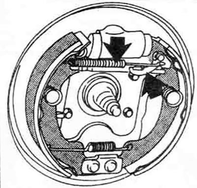 6.6с. Отцепите пружину регулятора, затем снимите пружину и рычаг (показаны стрелками)