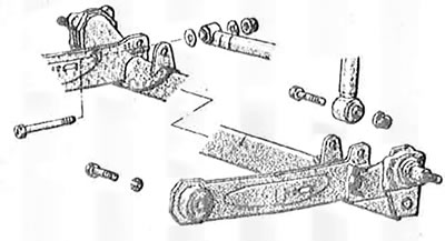 14.13. Подетальный вид задней подвески с торсионной балкой