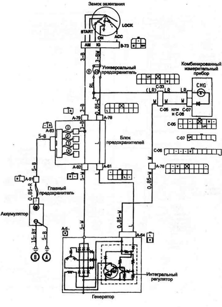 Типовая электросхема цепи зажигания
