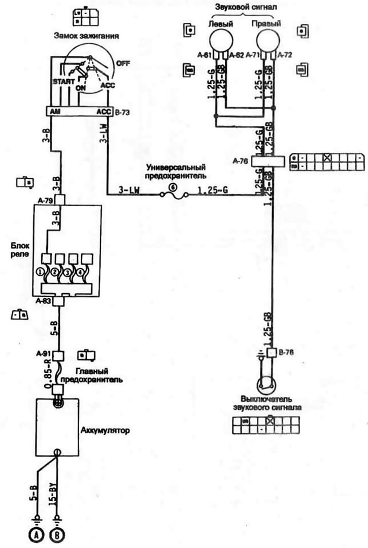 Электросхема включения звукового сигнала