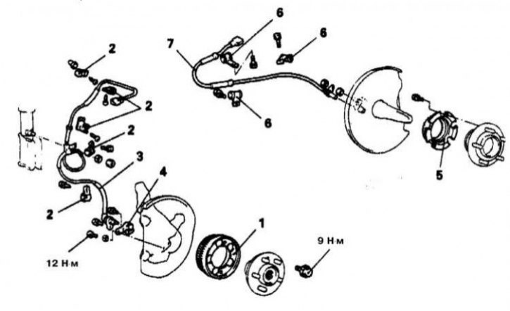 Детали установки колесных датчиков на моделях Diamante