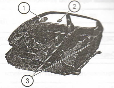 1. Передний плафон освещения салона или лампы местной подсветки (в зависимости от типа кабины и…