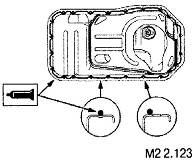 Герметик наносится на поддон, как показано на рисунке, диаметр валика герметика составляет 4 мм.