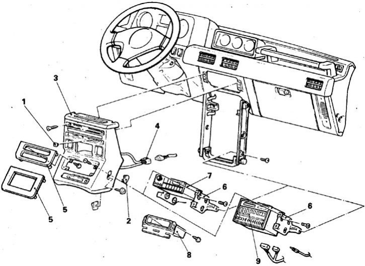 Как разобрать панель управления Repair of electrical equipment and devices of cars Mitsubishi Pajero 1 and 2 (L0